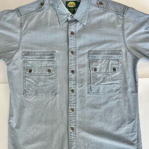 Vintage Cabela's Light Blue Canvas Button-Down Shirt